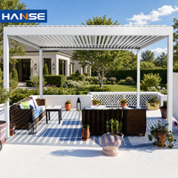 Pérgola de Aluminio con Techo Automático, Recubrimiento en Polvo, Ecológica, Impermeable, Sistema Bioclimático Prefabricado