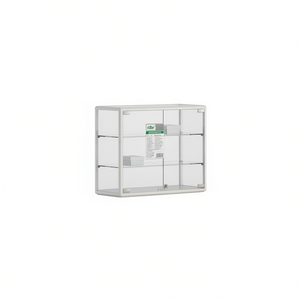 Vitrina Blanca de Mostrador 65x23x51 cm con Vidrio Templado y Estantes Ajustables para Uso en Exhibición - Product Image 2