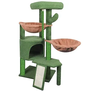Popular Tall Cat House Multi-Functional Sisal Material DIY Crafts Condo Sustainable and Assembled New Release