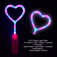 Vente en gros de baguettes lumineuses LED en forme de cœur de 10,5 pouces, multicolores, pour les cadeaux de mariage, les cadeaux de la Saint-Valentin, les cadeaux promotionnels