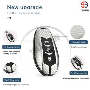 Étui de protection complet en fibre de carbone pour clé de voiture Dongfeng GLORY 580 500 IX5, coque de protection en alliage de zinc, porte-clés, accessoires - Product Image 4