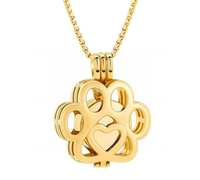 Pendentif crémation pour animaux de compagnie, collier souvenir patte d'animal, médaillon commémoratif en acier inoxydable, bijoux de commémoration pour animaux