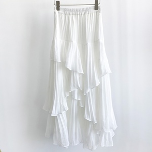 Váy xếp tầng cao eo chất liệu <span class=keywords><strong>chiffon</strong></span> dành cho nữ, kiểu dáng xếp ly, dài qua gối - Product Image 4