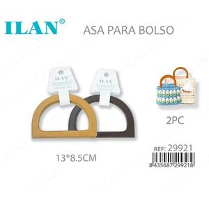 Asa de Madera ILAN con Anillo en D para Bolsos, 13x8.5cm, 2 Piezas, para Manualidades - Product Image 3