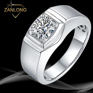 Zanlong 14444 Anillo de moissanita personalizable para hombre 925 Plata D Color VVS Clarity Cut Hiphop <span class=keywords><strong>Wedding</strong></span> Band Ideas de joyería para - Product Image 1