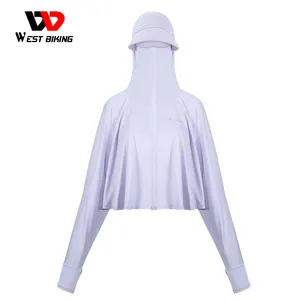 WEST BIKING Poncho Sun Protection Cycling Jacket Sportswear Summer Jersey with Ice Sleeves Breathable Bicycle Clothing
