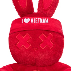 Red Baby Rabbit <b>Backpack</b> National Day Limited Edition Faux Fur Embroidered <b>Backpack</b> With Yellow Accents Festive Style - Product Image 3