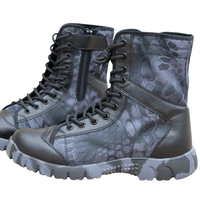 Bottes tactiques d'extérieur montantes camouflage en toile à lacets antidérapantes respirantes pour l'entraînement toutes saisons