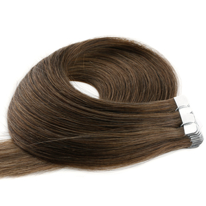 Extensions de cheveux humains Remy de luxe à la kératine chinoise, texture droite, double épaisseur, mini bandes adhésives, trame simple, personnalisées, avec logo de marque - Product Image 1