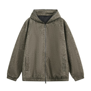 Pull à capuche zippé en mohair pour homme, couleur unie, épais, manches longues, idéal pour l'automne - Product Image 3