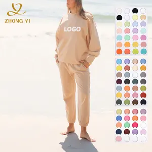 New Design Streetwear Tracksuit Long Sleeves Spring Summer Hoodies For Women Print Logo Sweatsuit 100% Cotton Women Sweatshirt