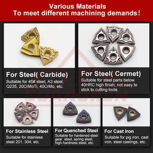 Chèn Cnc Tuyệt Vời Dụng Cụ Tiện Cacbua Chèn Wnmg060408 Gia Công Thất Lạc Thấp Bằng Thép Không Gỉ Nhôm Đồng - Product Image 3