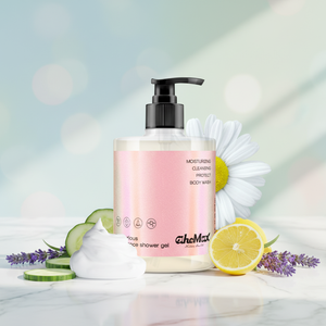 Ahcmax Bagnoschiuma Naturale Idratante e Nutriente con Cetriolo, Lavanda e <span class=keywords><strong>Limone</strong></span> 500ml Ingredienti Delicati e Biologici - Product Image 1