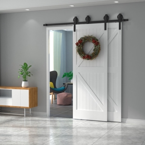 <span class=keywords><strong>Puerta</strong></span> de Granero empotrada de acero al carbono, <span class=keywords><strong>puerta</strong></span> doble Interior, Bypass de doble vía, Kits de Hardware de <span class=keywords><strong>puerta</strong></span> de Granero deslizante Industrial - Product Image 2