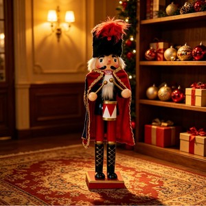 Nouvelle collection de figurines et jouets en bois écologiques, ornements de table musicaux, cadeaux, soldat casse-noisette de 38 cm - Product Image 3