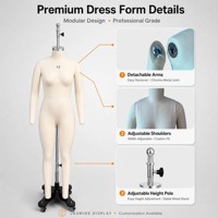 Mannequin de couture en fibre de verre taille 4-14 US pour la conception et le drapage de vêtements pour grandes tailles, avec support réglable
