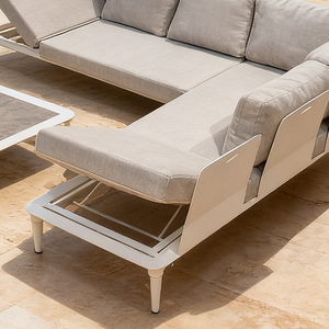 Set di Divani Moderni <span class=keywords><strong>in</strong></span> <span class=keywords><strong>Alluminio</strong></span> <span class=keywords><strong>per</strong></span> Esterni, Giardino, Patio, Soggiorno e Uso Alberghiero - Cuscini Resistenti e Impermeabili - Product Image 4