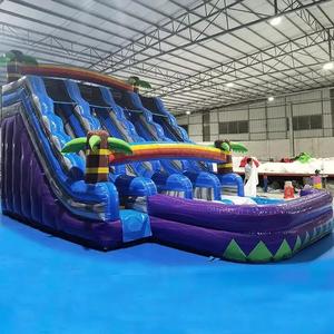 Grand toboggan aquatique gonflable populaire à trois glissières avec <span class=keywords><strong>piscine</strong></span>, <span class=keywords><strong>pour</strong></span> enfants et adultes, style personnalisé, violet, <span class=keywords><strong>pour</strong></span> <span class=keywords><strong>jardin</strong></span>, jeu aquatique amusant - Product Image 4