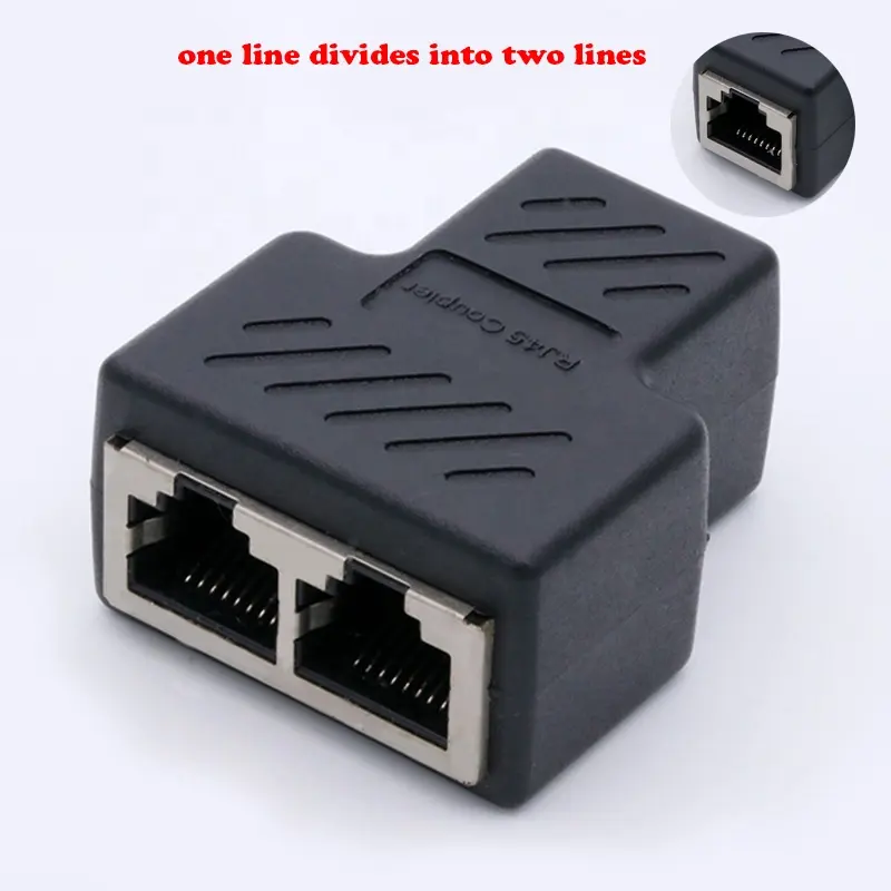8P8C RJ45 Network Ethernet RJ45 Coupler Adaptor Y Splitter 3 Ports Coupler 2 in 1 Female to Female rj45 Connector Coupler