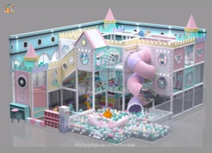 Aire de jeux interactive personnalisée en forme de château de macarons, équipement de jeux d'intérieur pour enfants, <span class=keywords><strong>parc</strong></span> de jeux doux commercial avec labyrinthe - Product Image 4