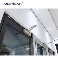 Porte battante en aluminium à double vitrage coupe-vent pour extérieur de maison, modèle Rogenilan Studio House, idéale pour les portes de magasin.