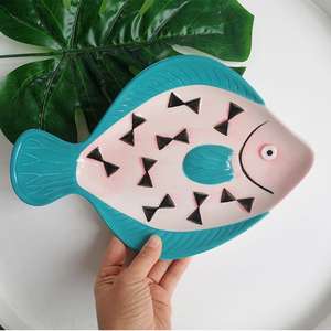 SYL น่ารักการ์ตูนปลารูปร่างเซรามิคชุดอาหารค่ําสําหรับเด็กพอร์ซเลนชุดอาหารเย็นเด็กจานปาร์ตี้สําหรับงานแต่งงาน - Product Image 3