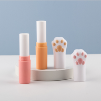 Vente flash : contenants à gloss à lèvres 4g, vides, mignons, en forme de patte de chat, emballage pour baume à lèvres, tubes à rouge à lèvres en plastique créatifs, bouchon à vis
