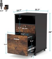 Classeur mobile de support d'imprimante moderne de roues de roulement avec la serrure et le classeur en bois de taille de lettre de 2 tiroirs pour le bureau à domicile