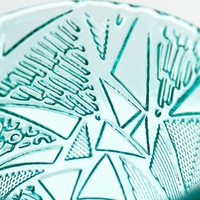 Verres à vin en verre turquoise durables et écologiques avec gaufrage géométrique, faits à la main, capacité de 320 ml, pour les fêtes