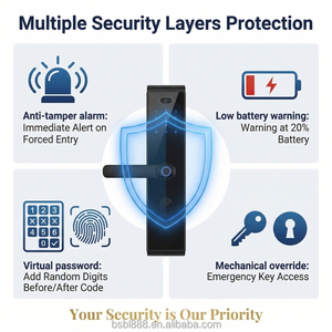 <span class=keywords><strong>Serratura</strong></span> Intelligente WiFi Tuya con Riconoscimento Impronte Digitali, <span class=keywords><strong>Serratura</strong></span> di Sicurezza Digitale Ttlock con Telecamera Cateye per Porte in Legno e Metallo - Product Image 4