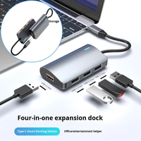 Hub USB 3.2 Gen 10 Gbps Type-C 4 ports, adaptateur USB 1 vers 4 pour ordinateur portable, PC et Mac, transfert de données rapide et charge, compact