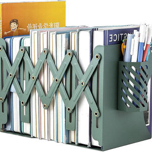 Metall-Schreibtisch Ausziehbare Buchstützen mit Stifthalter Verstellbarer Buchständer für Regale und Bücherregale - Product Image 4