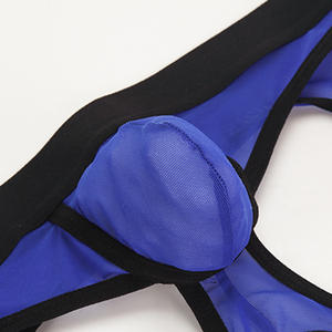 Sous-vêtements sexy taille basse personnalisés <span class=keywords><strong>pour</strong></span> hommes culottes gays strings avec logo à la taille tissu tricoté - Product Image 2