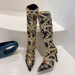 Retro Cuissardes Sexy Bottes 2025 Knee-High Ladies New <b>Boots</b> Heels - Product Image 3