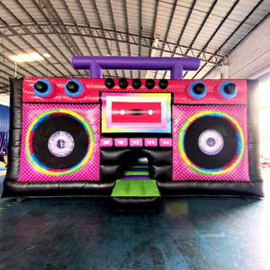 Castillo inflable gigante para fiestas al aire libre, brincolín, moonwalk, castillo inflable con forma de boombox para niños - Product Image 1