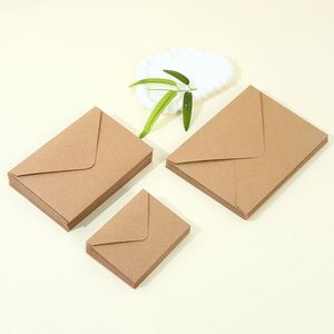 Enveloppe en papier kraft foncé 140G, enveloppe vierge de couleur unie, petite enveloppe pour impression - Product Image 1