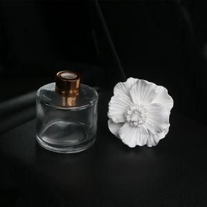 Grosir bunga keramik wangi buatan tangan 50ML botol kaca porselen rumah plester Aroma wangi Diffuser minyak esensial buluh - Product Image 5