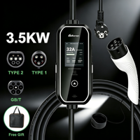 Chargeur EV auto-adaptatif 3,5 kW-22 kW 16A/32A Type 1 Type 2 NACS J1772 Tesla BYD IP65 Câble 5M CE Étanche En promotion