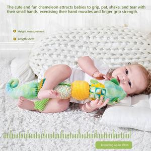 Baby <strong>Stuffed</strong> Chameleon Plush <strong>Animal</strong> Toys <strong>Musical</strong> Infant Soothing Multi-sensory Soft comfort Doll for <strong>Newborn</strong> With Height Ruler - Product Image 3
