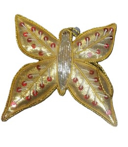 Aplique Bordado de Mariposa Dorada de Lujo, Adorno Elegante para Decoración de Prendas de Moda y Manualidades - Product Image 1