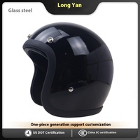 Casque de moto rétro vintage personnalisé, demi-ouvert, en coque ABS et fibre de verre, pour hommes et femmes