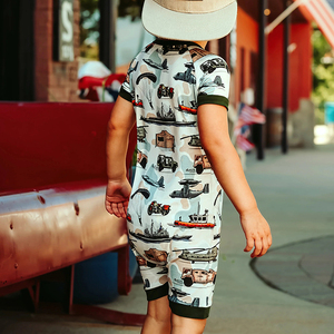 Tutine per Neonati in Bambù Biologico a Maniche Corte, Pigiama Estivo Personalizzato per Neonati, Tutina per Neonati - Product Image 2