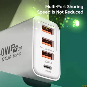 Bán buôn 40W kép tường Adapter 20W 12W PD USB-C sạc điện thoại 3USB + PD sạc du lịch QC3.0 USB 4 cổng điện gan OTP - Product Image 5