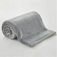 Vente en gros de haute qualité Fabriqué en Chine Couvertures en molleton de corail de luxe en peluche grise multifonctionnelle Super doux Facile à ranger et à transporter