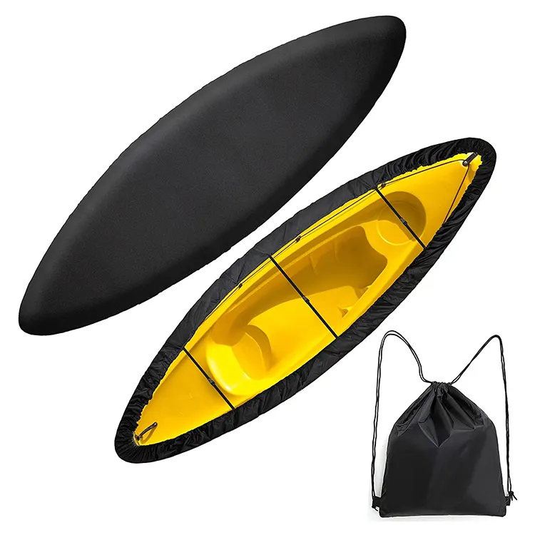 Housse Couverture de Kayak Remorquable Pour Bateau Kayak Universel Etanche Gris 