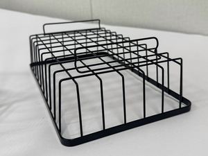 Multi-Tier Iron Fruit <b>Basket</b> Stand with Wooden Handle Wire Snacks Countertop <b>Storage</b> Holder - Product Image 6