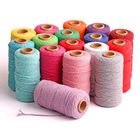 Prix de gros coloré mur décoratif macramé cordon fait à la main 2mm coton tressé corde coton torsadé pour emballage de bricolage