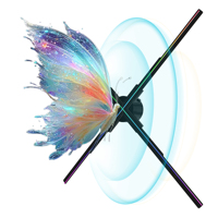 Ventilateur holographique E-P52 OEM d'usine à 4 pales, vente en gros, application Wi-Fi, 1080P, projecteur d'affichage holographique 3D de Noël pour centre commercial