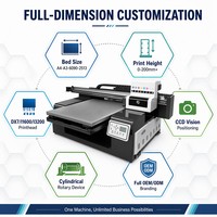 Promo Panas Printer UV Flatbed Roll-to-Roll A3 DX7 I3200 Print Head LED Curing 6-Warna Tinta Campuran Katun-Poliester 60x90cm 10ppm