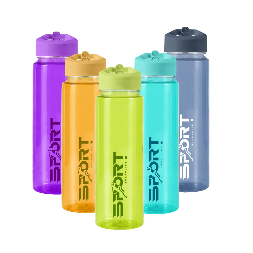 Personalizado sin BPA 400ml 500ml 700ml botella de agua de plástico anticaída taza espacial con asa